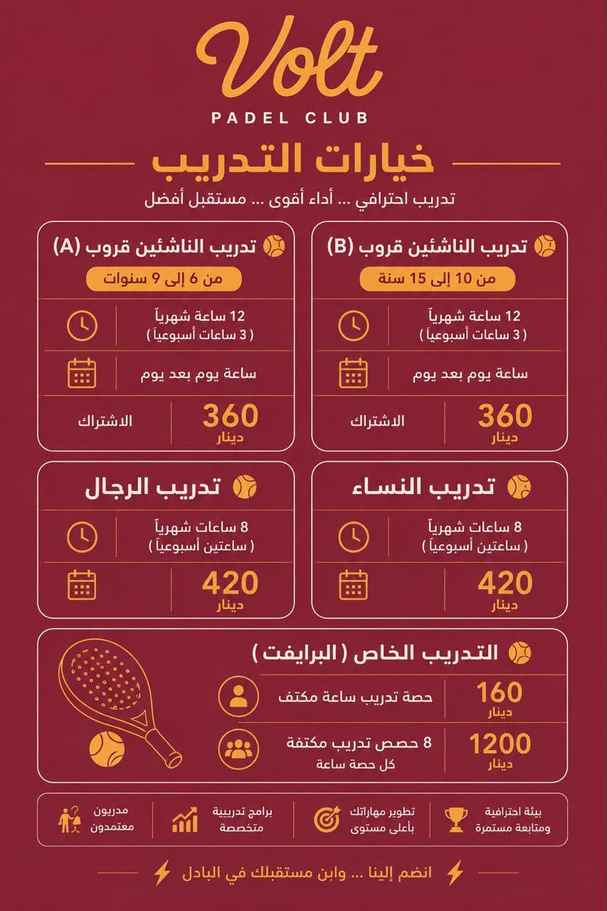 ملصق خيارات تدريب Volt Academy